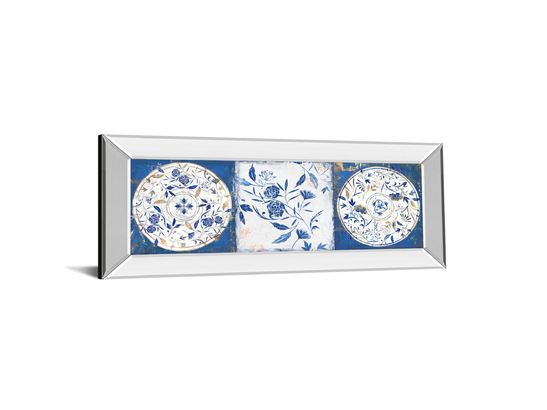 Indgio Ceramics II By Isabelle Z - Mirrored Frame Wall Art - Blue