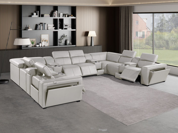 1224 - 12-Piece U-Shaped Sectional Sofa In With 4 Power Recliners &amp; Power Headrests