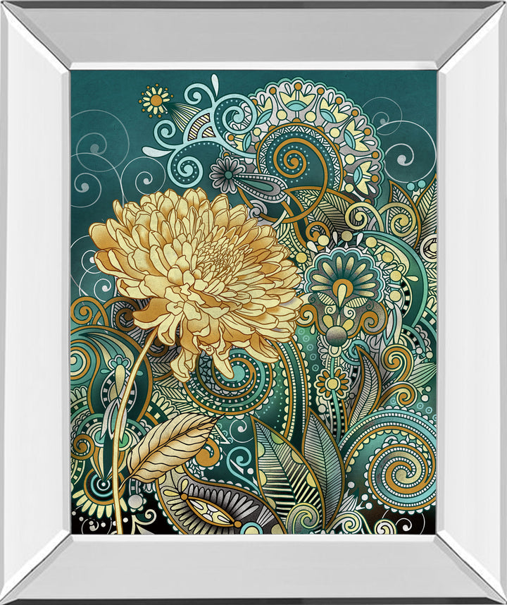 Inspired Blooms 1 By Conrad Knutsen - Mirror Framed Print Wall Art - Green