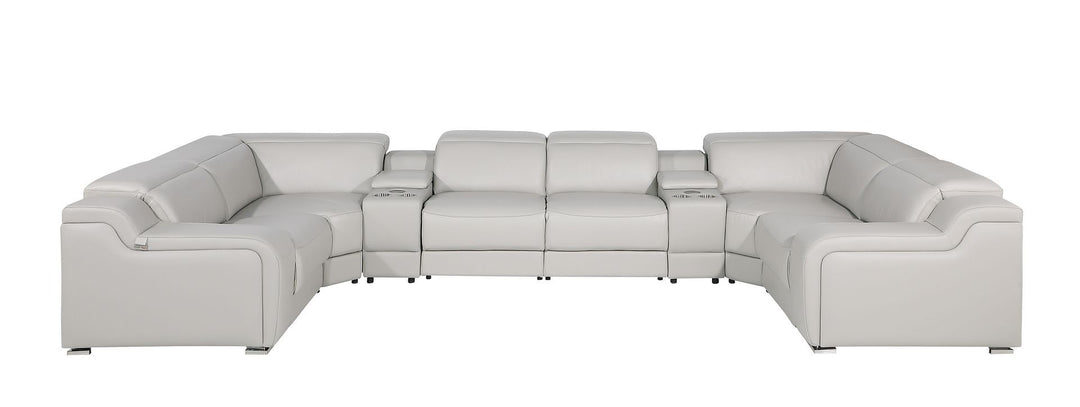1116 - 8-Piece U-Shaped Sectional Sofa In With 2 Power Recliners &amp; Power Headrests