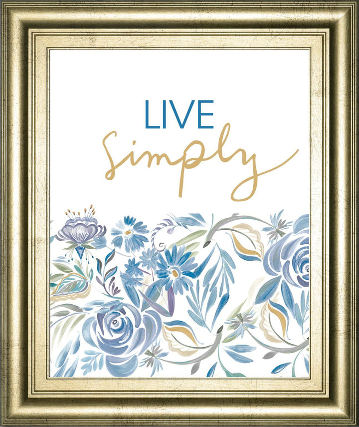 22x26 Live Simply Floral By AniDel Sol - White