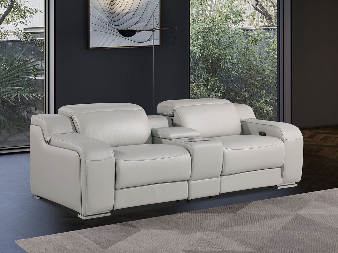 1116 - 3-Piece Modular Power Reclining Console Loveseat In With 2 Power Recliners & Power Headrests