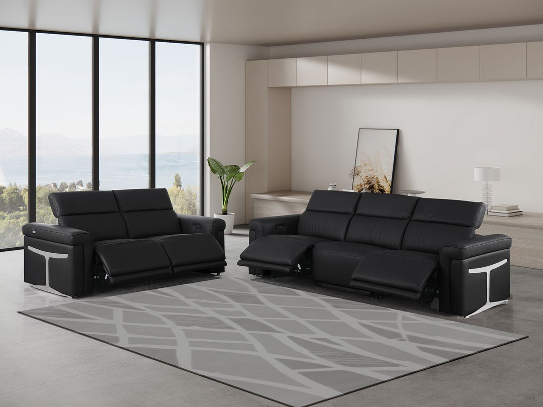 1126 - 5-Piece Modular Power Reclining Sofa And Loveseat Set In With 4 Power Recliners &amp; Power Headrests