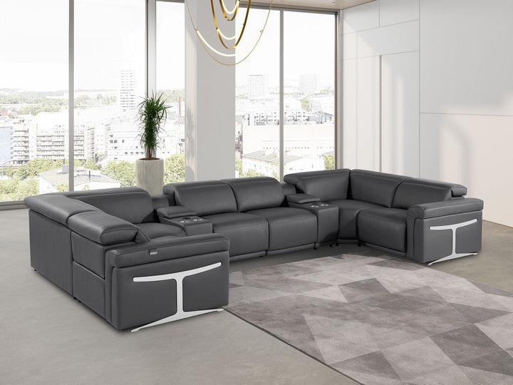 1126 - 8-Piece U-Shaped Sectional Sofa In With 2 Power Recliners & Power Headrests