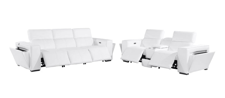 1224 - 6-Piece Modular Power Reclining Sofa And Console Loveseat Set In With 5 Power Recliners &amp; Power Headrests