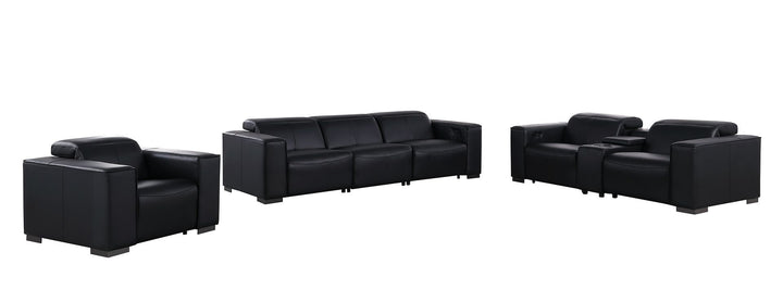 1208 - Modular Leather Set With 5 Power Recliners &amp; Power Headrests