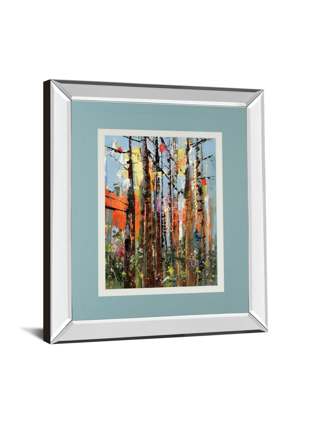 Eclectic Forest By Rebecca Meyers - Mirror Framed Print Wall Art - Red