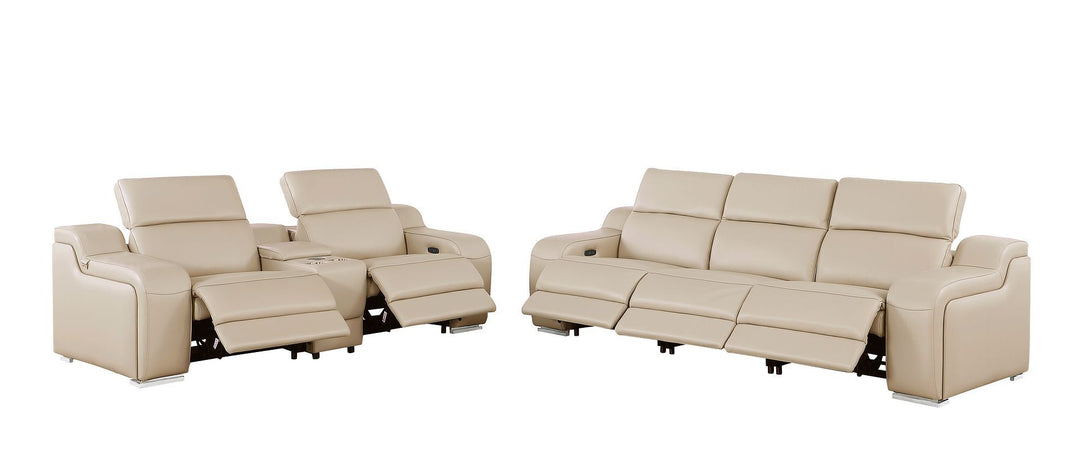 1116 - 6-Piece Modular Power Reclining Sofa And Console Loveseat Set In With 5 Power Recliners &amp; Power Headrests