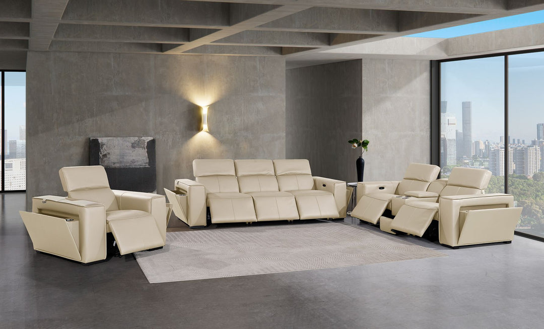 1224 - 7-Piece Modular Power Reclining Sofa, Loveseat &amp; Chair Set In With 6 Power Recliners &amp; Power Headrests