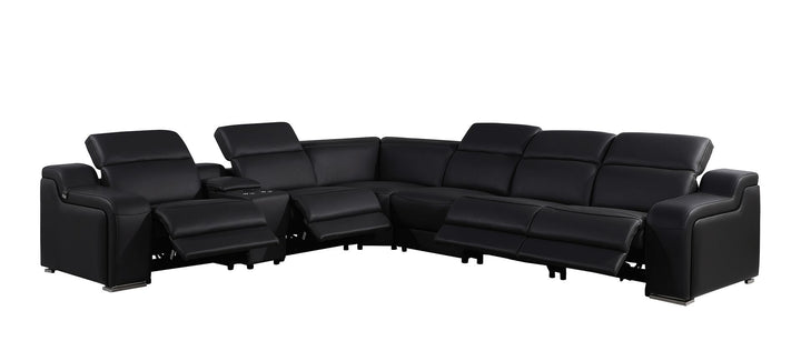 1116 - 7-Piece L-Shaped Sectional Sofa In With 4 Power Recliners &amp; Power Headrests