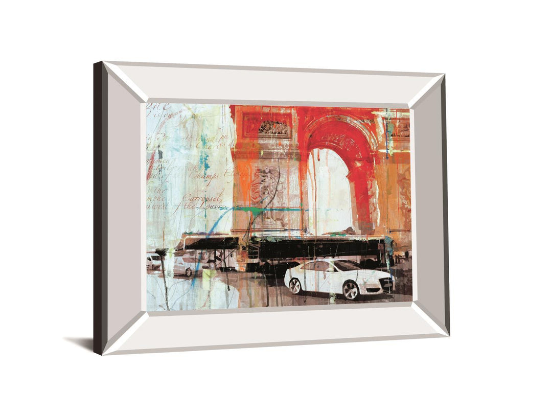 City Of Light II By Markus Haub - Mirror Framed Print Wall Art - Red