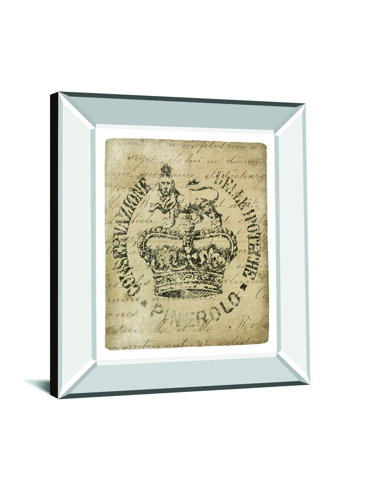Vintage Seal IV V2 By Wild Apple Portfolio - Mirror Framed Print Wall Art - Beige