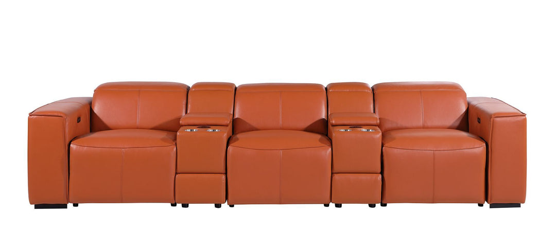 1224 - 5-Piece Modular Power Reclining Sofa In With 3 Power Recliners &amp; Power Headrests