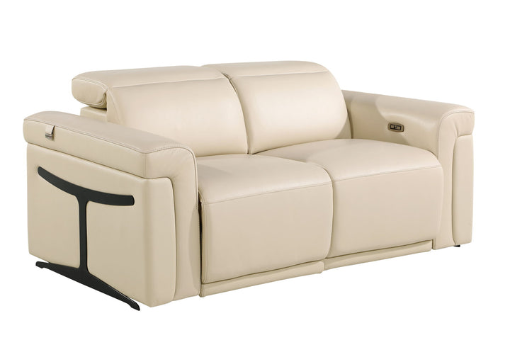 1126 - Top Grain Power Reclining Italian Leather Loveseat