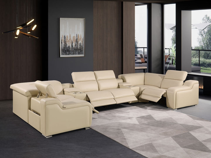 1116 - 10-Piece U-Shaped Sectional Sofa In With 4 Power Recliners &amp; Power Headrests
