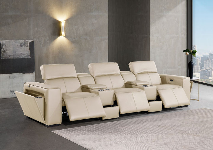 1224 - 5-Piece Modular Power Reclining Sofa In With 3 Power Recliners &amp; Power Headrests