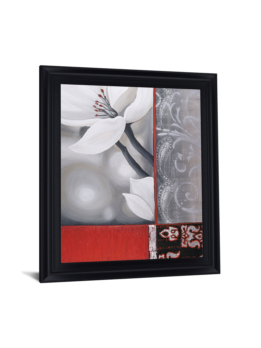 Crimson Petal Fusion - 28" x 34" Framed Wall Art