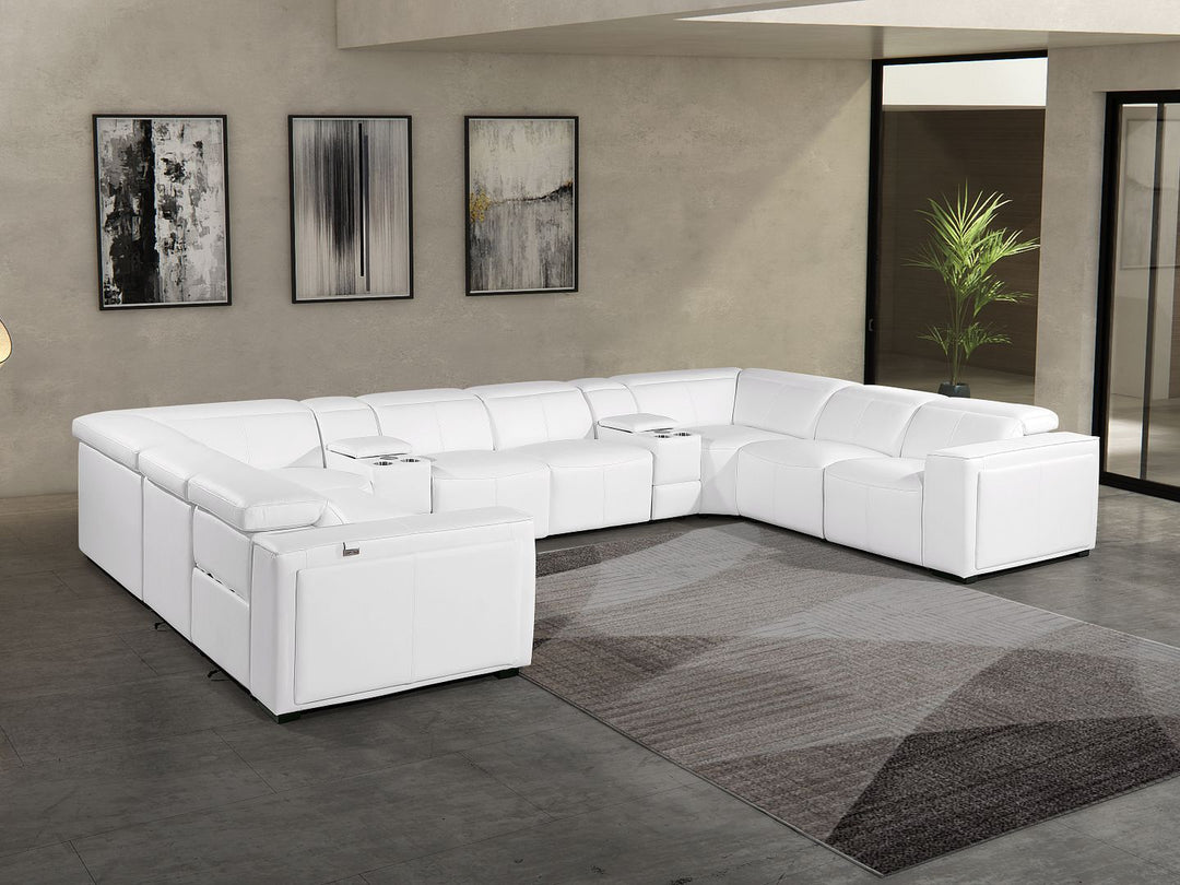 1224 - 10-Piece U-Shaped Sectional Sofa In With 4 Power Recliners & Power Headrests
