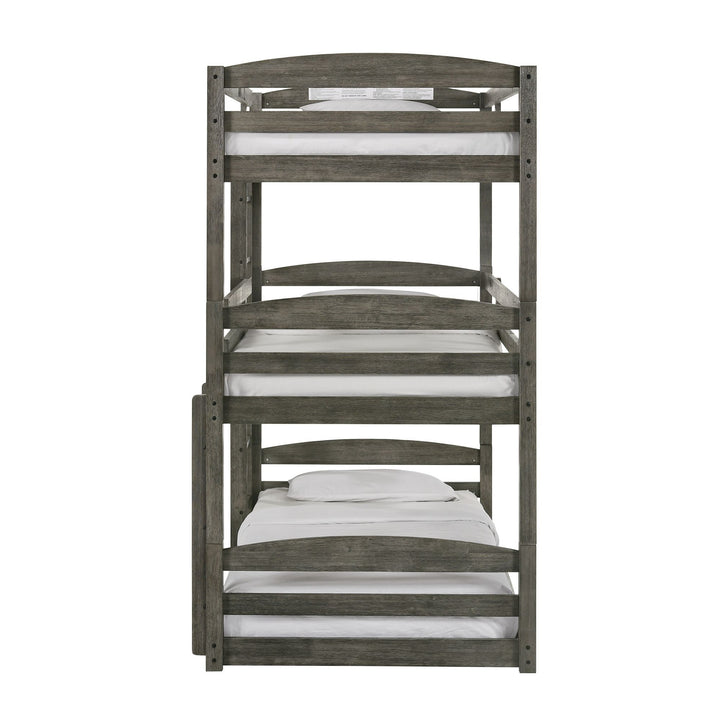 Trey - Triple Twin Bunk - Gray Wire Brushed