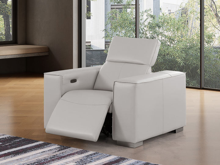 1208 - Leather Power Reclining Chair With Power Headrest