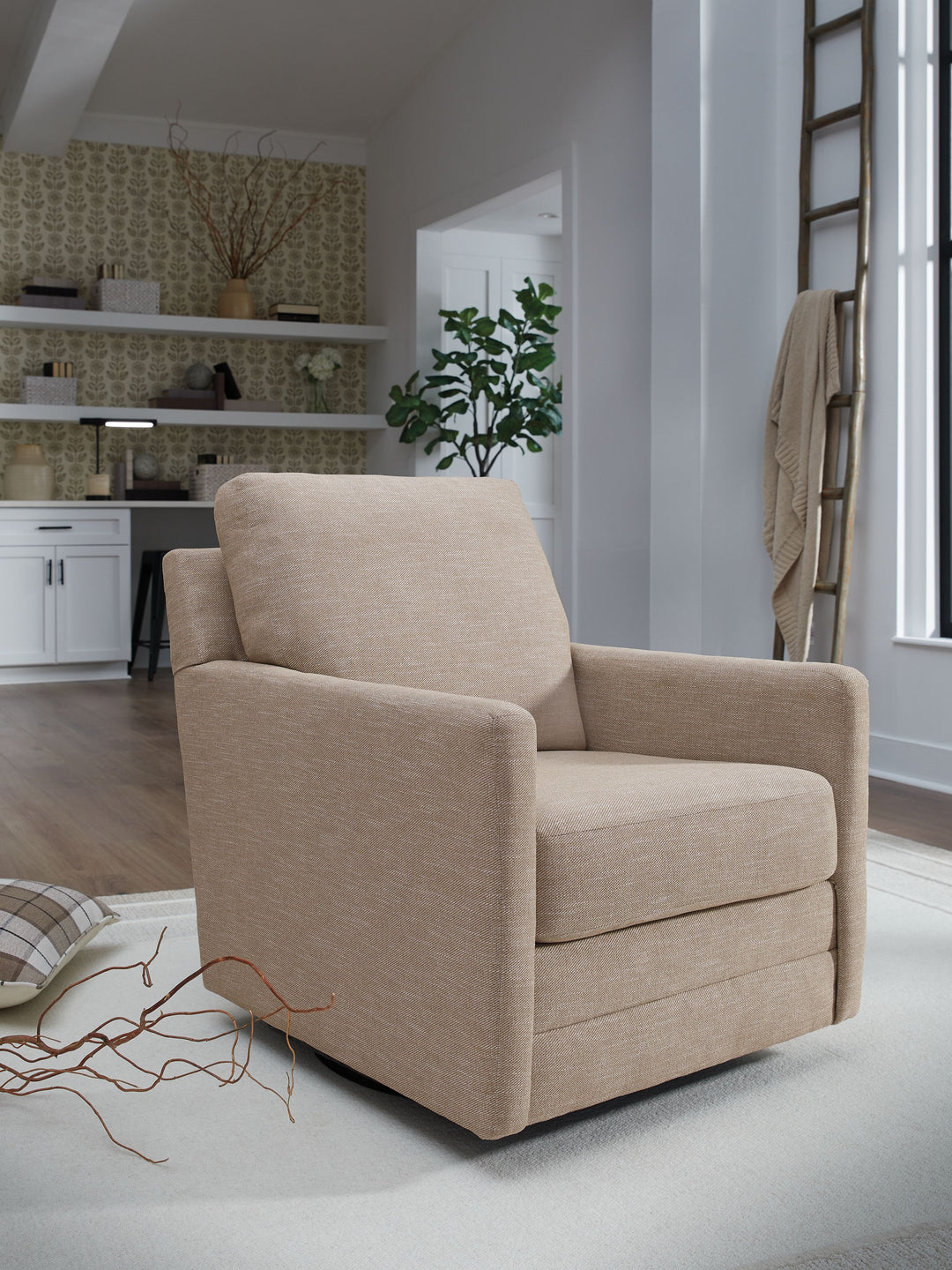 Freybourne Next-Gen Nuvella - Twill - Swivel Accent Chair