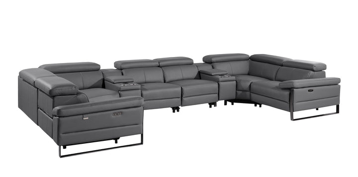 1246 - 8-Piece U-Shaped Modular Power Reclining Sectional With 2 Power Recliners And Power Headrests