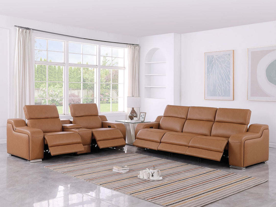 1116 - 6-Piece Modular Power Reclining Sofa And Console Loveseat Set In With 5 Power Recliners &amp; Power Headrests