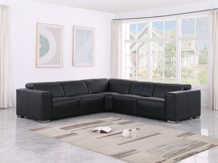 1208 - Leather Reclining Set (Sofa & Loveseat With 4 Power Recliners)