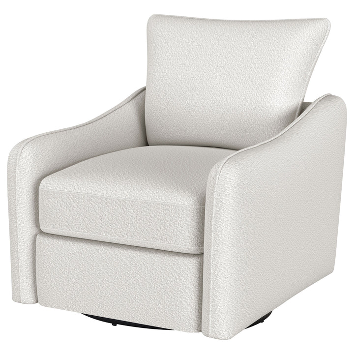 Madia - Upholstered Sloped Arm Swivel Glider Chair - Vanilla