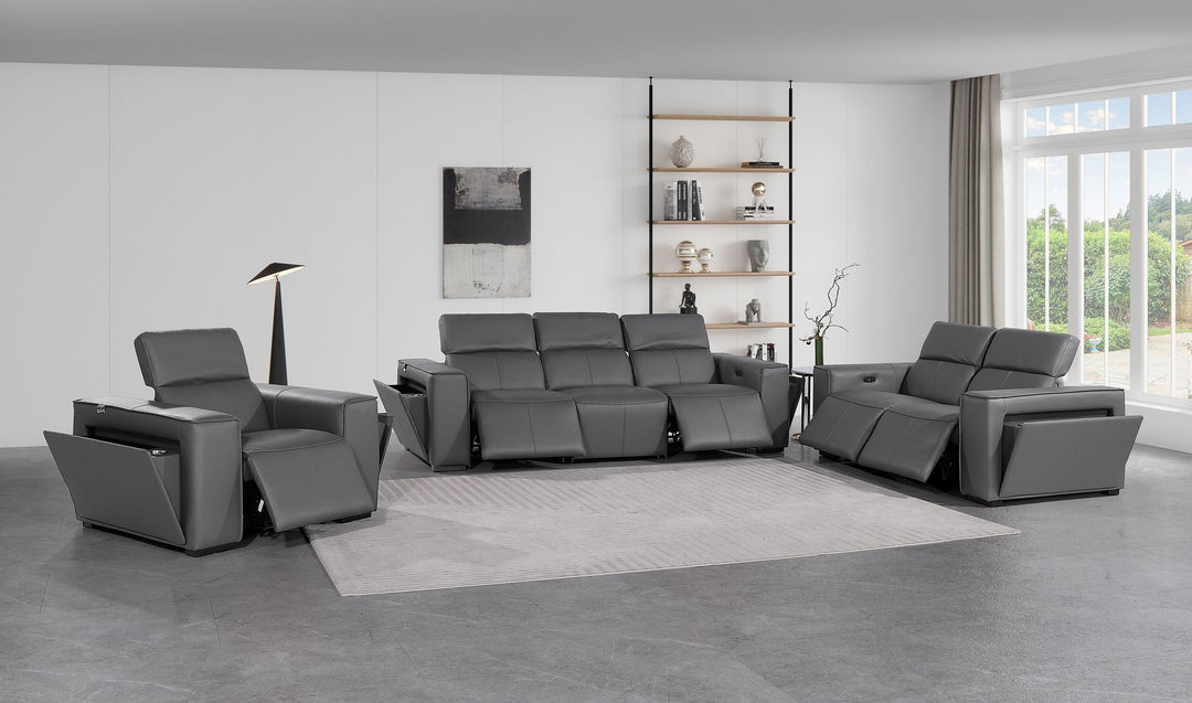 1224 - 6-Piece Modular Power Reclining Sofa, Loveseat &amp; Chair Set In With 5 Power Recliners &amp; Power Headrests