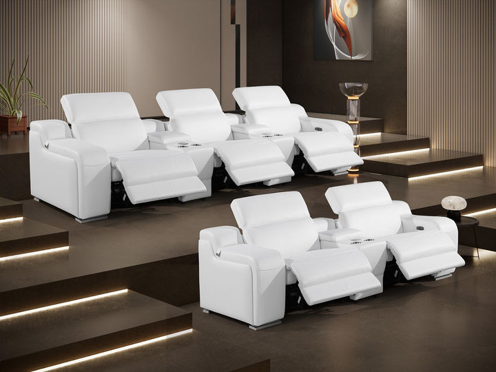 1116 - 8-Piece Modular Power Reclining Sofa, Loveseat &amp; Chair Set In With 5 Power Recliners &amp; Power Headrests
