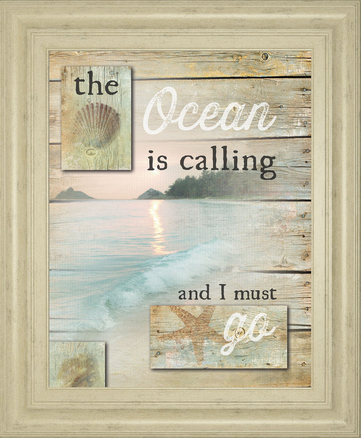 The Ocean Is Calling By Marla Rae - Framed Print Wall Art - Pearl Silver