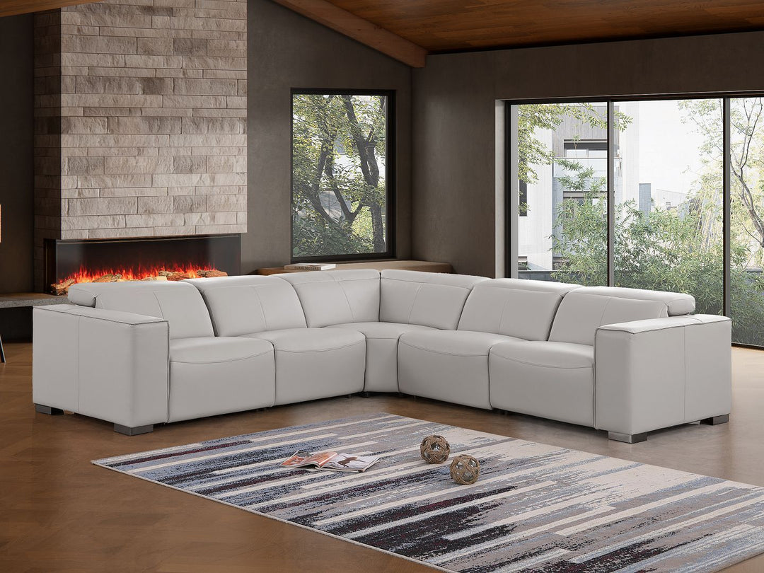 1208 - Leather Reclining Set (Sofa & Loveseat With 4 Power Recliners)