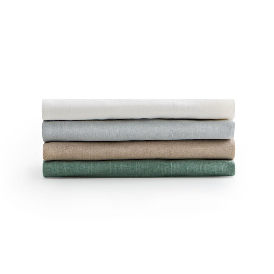 Linen-Weave Cotton - Queen Sheet Set - Fog