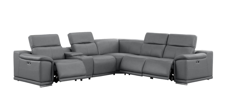 2679 - 6-Piece L-Shaped Power Reclining Sectional In Genuine Leather (3 Recliners)