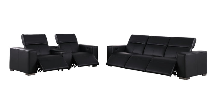 1208 - Leather Reclining Set (Sofa &amp; Loveseat With 5 Power Recliners)
