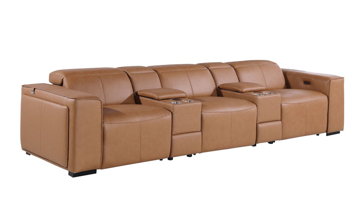 1224 - 5-Piece Modular Power Reclining Sofa In With 3 Power Recliners &amp; Power Headrests