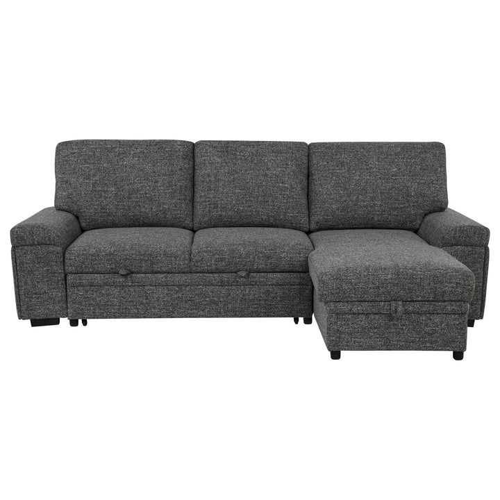 Demko Sleeper Sectional Sofa with Speaker and Storage Chaise Granite