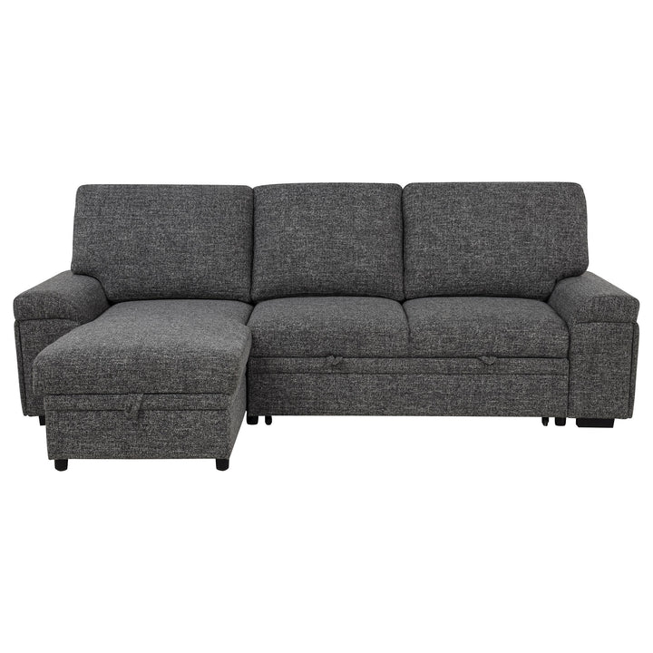 Demko Sleeper Sectional Sofa with Speaker and Storage Chaise Granite