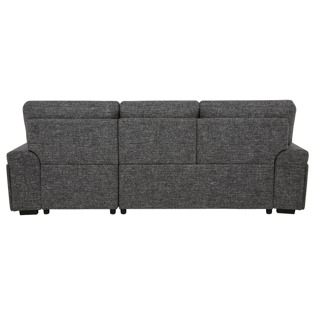 Demko Sleeper Sectional Sofa with Speaker and Storage Chaise Granite