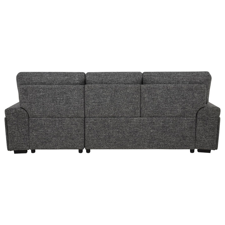 Demko Sleeper Sectional Sofa with Speaker and Storage Chaise Granite