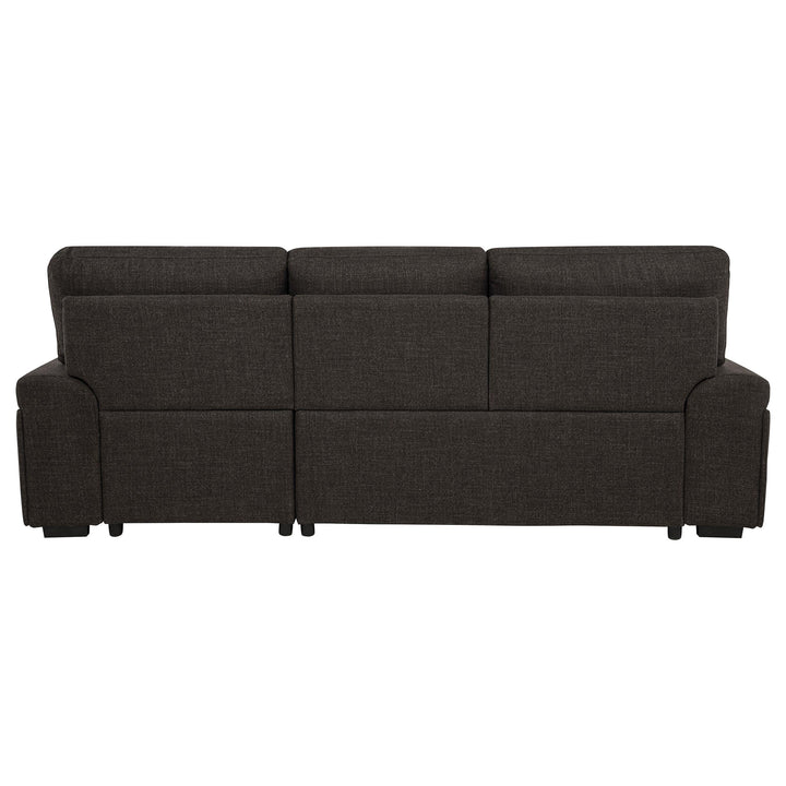 Demko Sleeper Sectional Sofa with Speaker and Storage Chaise Brown