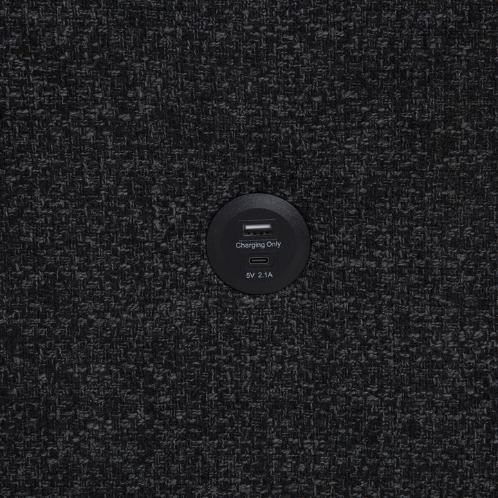 Demko Sleeper Sectional Sofa with Speaker and Storage Chaise Black