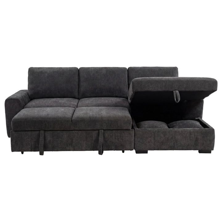 Pastrana Upholstered Sleeper Sectional Sofa RAF Chaise Grey