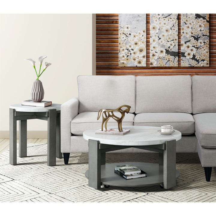 Rosamel - Round Coffee Table - Gray