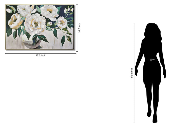 Ivory Bloomscape - 32" x 47" Framed Wall Art