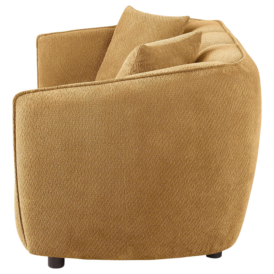 Aleisha Fabric Upholstered Loveseat Mustard Yellow