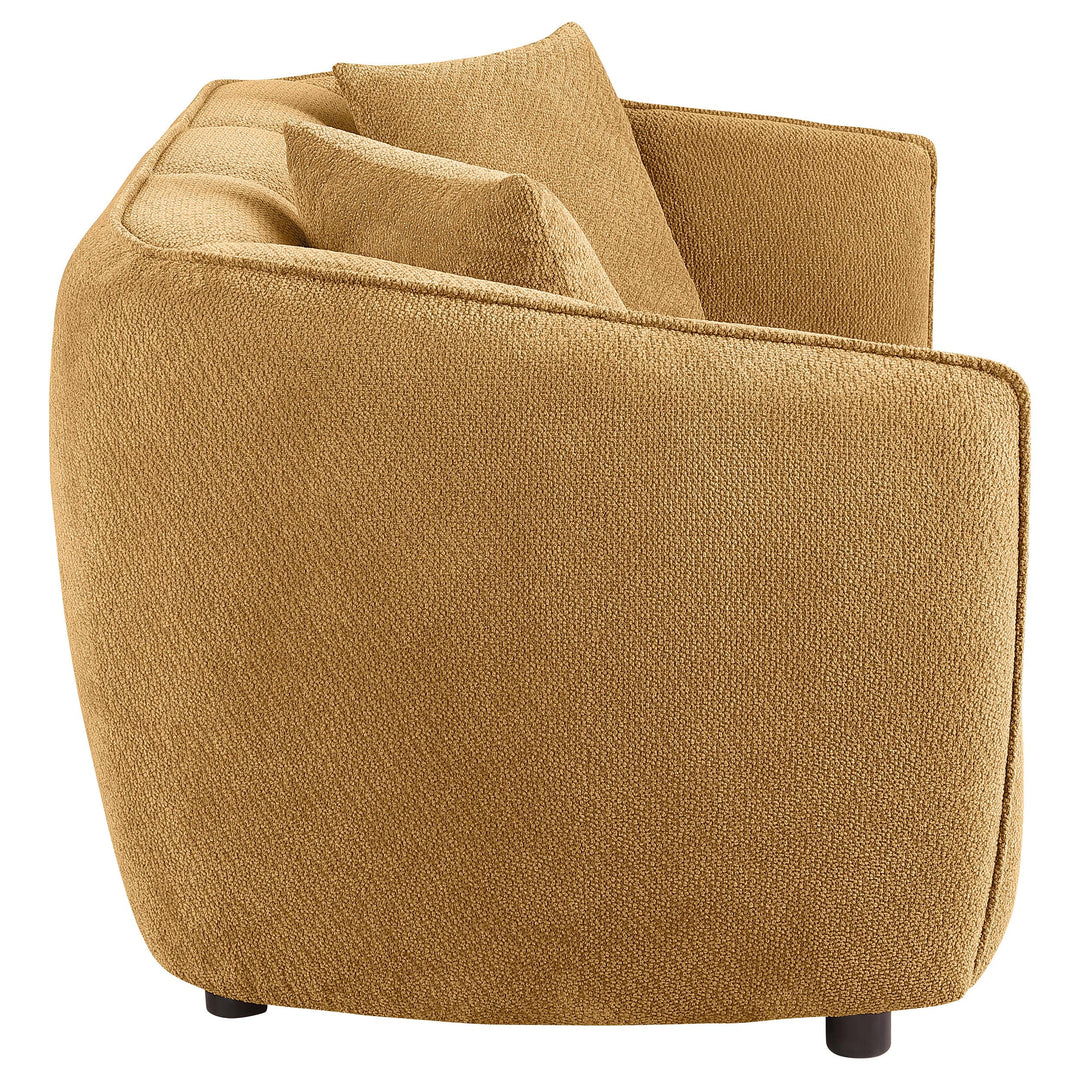 Aleisha Fabric Upholstered Loveseat Mustard Yellow