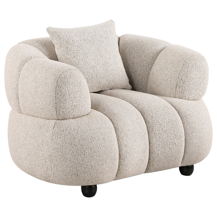 Whitney Contemporary Channel Tufted Woven Fabric Upholstered Sofa Set