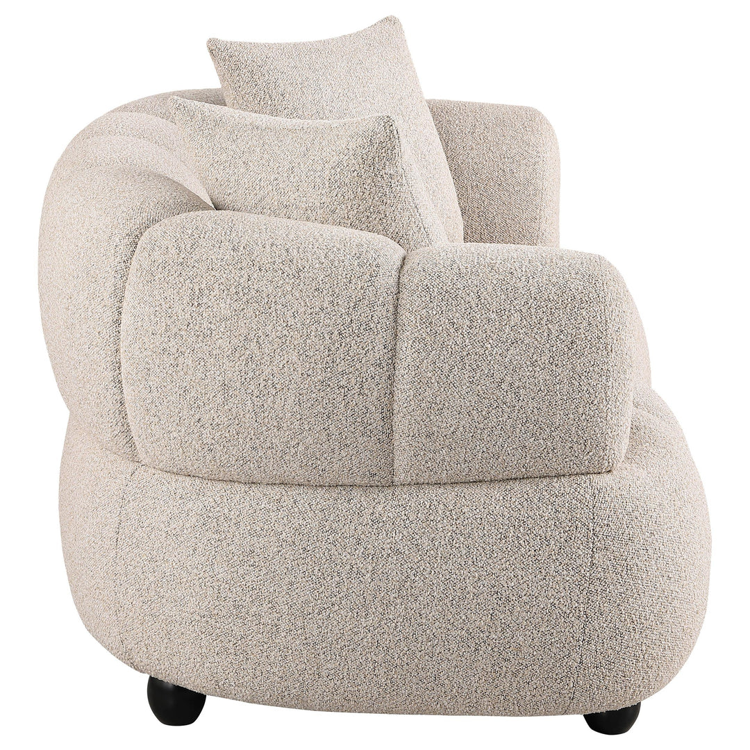 Whitney Contemporary Channel Tufted Woven Fabric Upholstered Loveseat